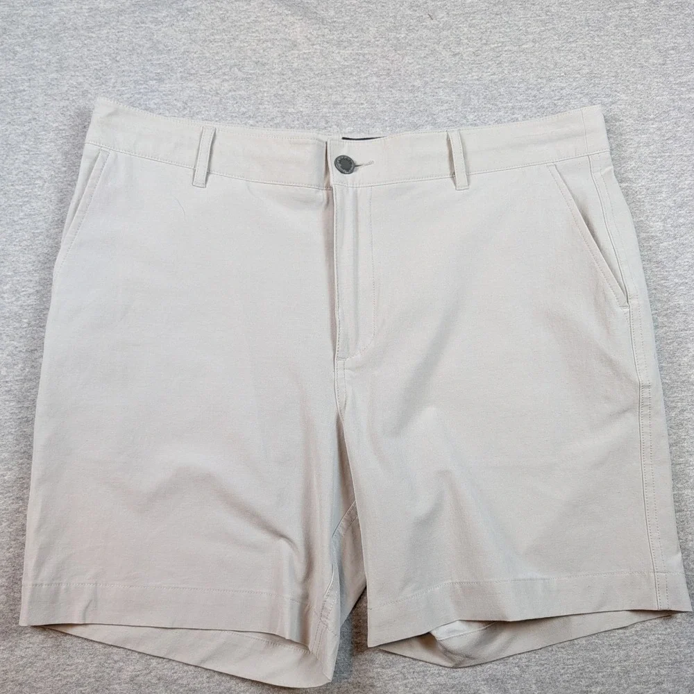 Faherty All Day Shorts Mens 33 Beige Hybrid Stretch Board Shorts MSC0013